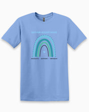 Advocate Support Empower Autism Acceptance Rainbow Tee-Carolina Blue-Neurodiversity, ADHD & Autism Awareness & Acceptance T-Shirt by Daily Bloom