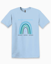 Advocate Support Empower Autism Acceptance Rainbow Tee-Light Blue-Neurodiversity, ADHD & Autism Awareness & Acceptance T-Shirt by Daily Bloom