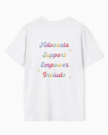 Autism T-Shirt - Advocate Support Empower Include Tee w/ Back Print - Daily Bloom