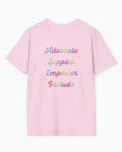 Autism T-Shirt By Daily Bloom Advocate Support Empower Include Tee w/ Back Print