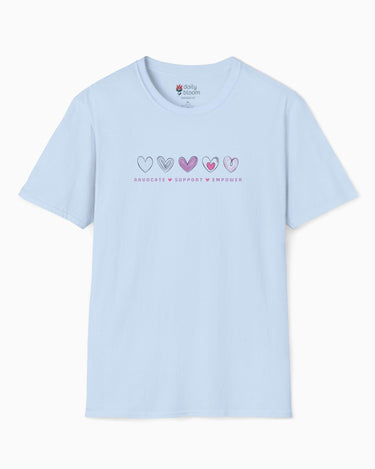 Autism T-Shirt - Advocate Support Empower Love Hearts Tee - Daily Bloom