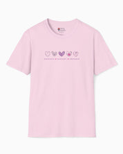 Autism T-Shirt By Daily Bloom Advocate Support Empower Love Hearts Tee Light Pink / S