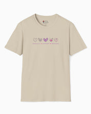 Autism T-Shirt By Daily Bloom Advocate Support Empower Love Hearts Tee Sand / S
