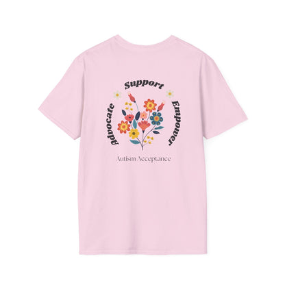 Advocate Support Empower Tee - The Joshua School-Neurodiversity, ADHD & Autism Awareness & Acceptance by Daily Bloom