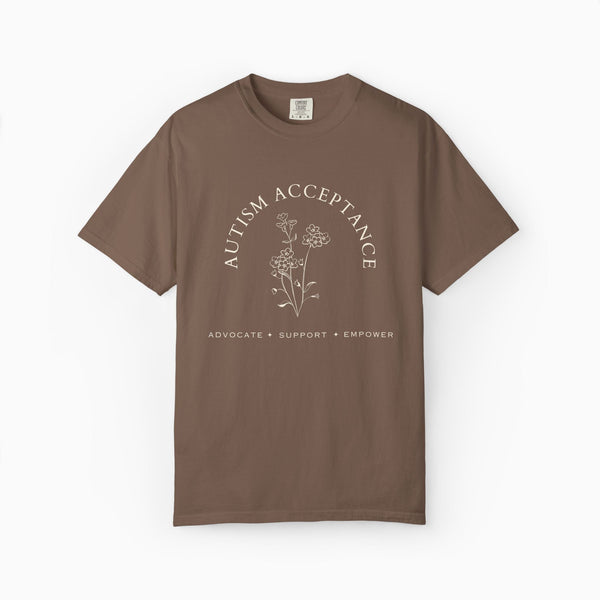Autism Acceptance - Advocate Support Empower Comfort Colors Tee
