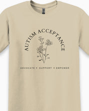 Autism Acceptance - Advocate Support Empower Tee-Neurodiversity, ADHD & Autism Awareness & Acceptance T-Shirt by Daily Bloom