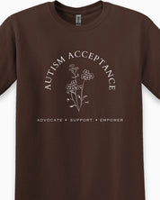 Autism Acceptance - Advocate Support Empower Tee-Neurodiversity, ADHD & Autism Awareness & Acceptance T-Shirt by Daily Bloom