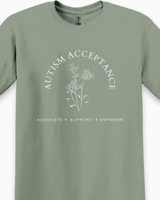 Autism Acceptance - Advocate Support Empower Tee-Neurodiversity, ADHD & Autism Awareness & Acceptance T-Shirt by Daily Bloom