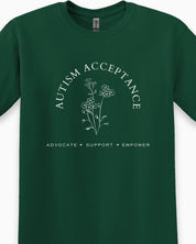 Autism Acceptance - Advocate Support Empower Tee-Neurodiversity, ADHD & Autism Awareness & Acceptance T-Shirt by Daily Bloom