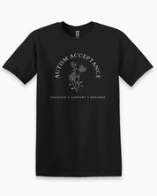 Autism Acceptance - Advocate Support Empower Tee-Black-Neurodiversity, ADHD & Autism Awareness & Acceptance T-Shirt by Daily Bloom
