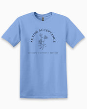 Autism Acceptance - Advocate Support Empower Tee-Carolina Blue-Neurodiversity, ADHD & Autism Awareness & Acceptance T-Shirt by Daily Bloom