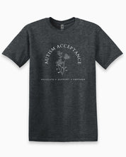 Autism Acceptance - Advocate Support Empower Tee-Dark Heather Grey-Neurodiversity, ADHD & Autism Awareness & Acceptance T-Shirt by Daily Bloom