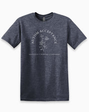 Autism Acceptance - Advocate Support Empower Tee-Heather Navy-Neurodiversity, ADHD & Autism Awareness & Acceptance T-Shirt by Daily Bloom