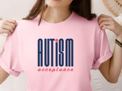 Autism Acceptance Retro Blue Tee-Neurodiversity, ADHD & Autism Awareness & Acceptance T-Shirt by Daily Bloom
