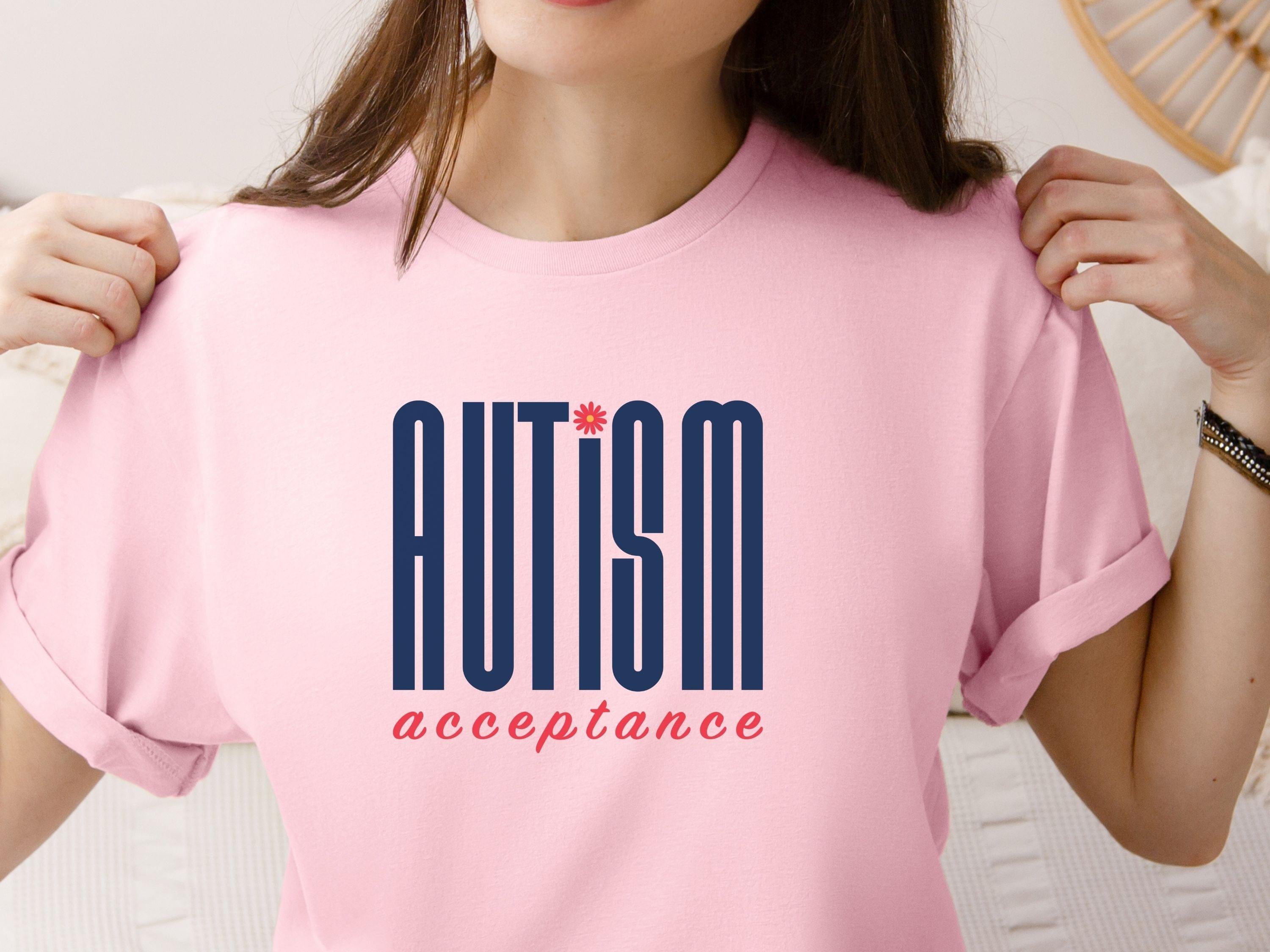 Autism Acceptance Retro Blue Tee-Neurodiversity, ADHD & Autism Awareness & Acceptance T-Shirt by Daily Bloom