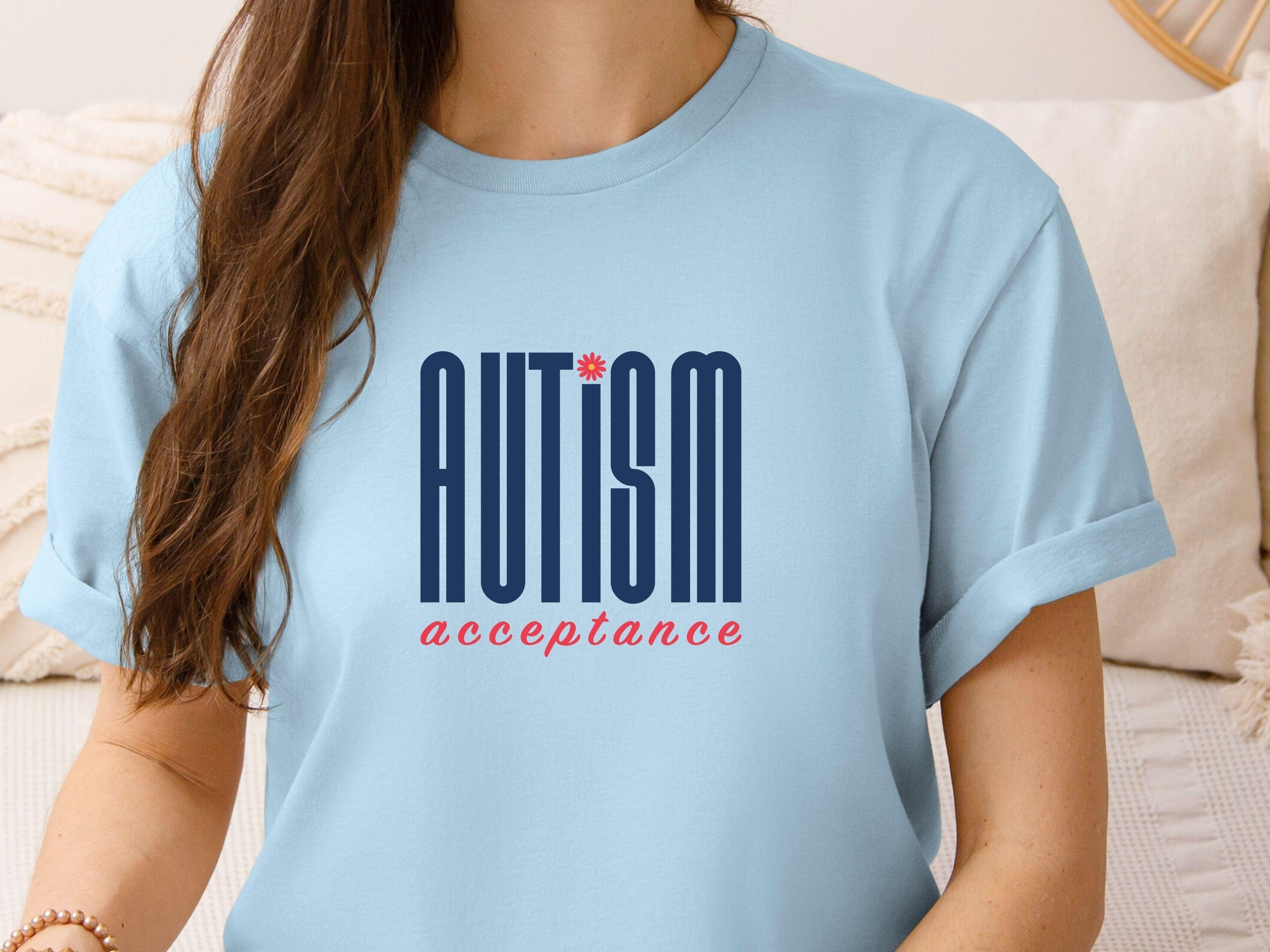 Autism Acceptance Retro Blue Tee-Neurodiversity, ADHD & Autism Awareness & Acceptance T-Shirt by Daily Bloom