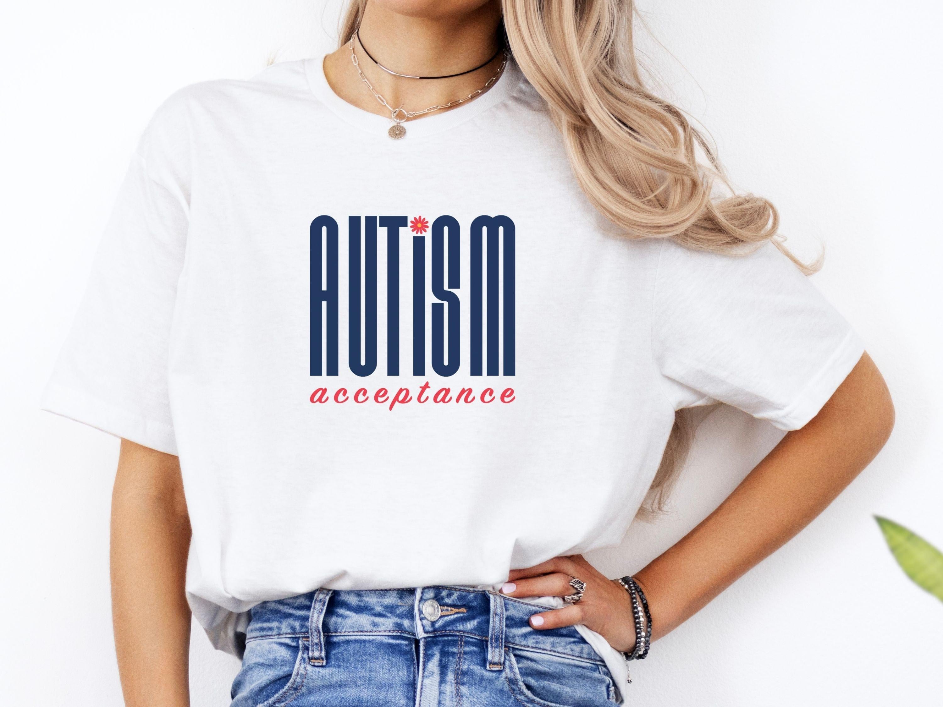 Autism Acceptance Retro Blue Tee-Neurodiversity, ADHD & Autism Awareness & Acceptance T-Shirt by Daily Bloom