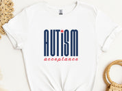 Autism Acceptance Retro Blue Tee-White-Neurodiversity, ADHD & Autism Awareness & Acceptance T-Shirt by Daily Bloom