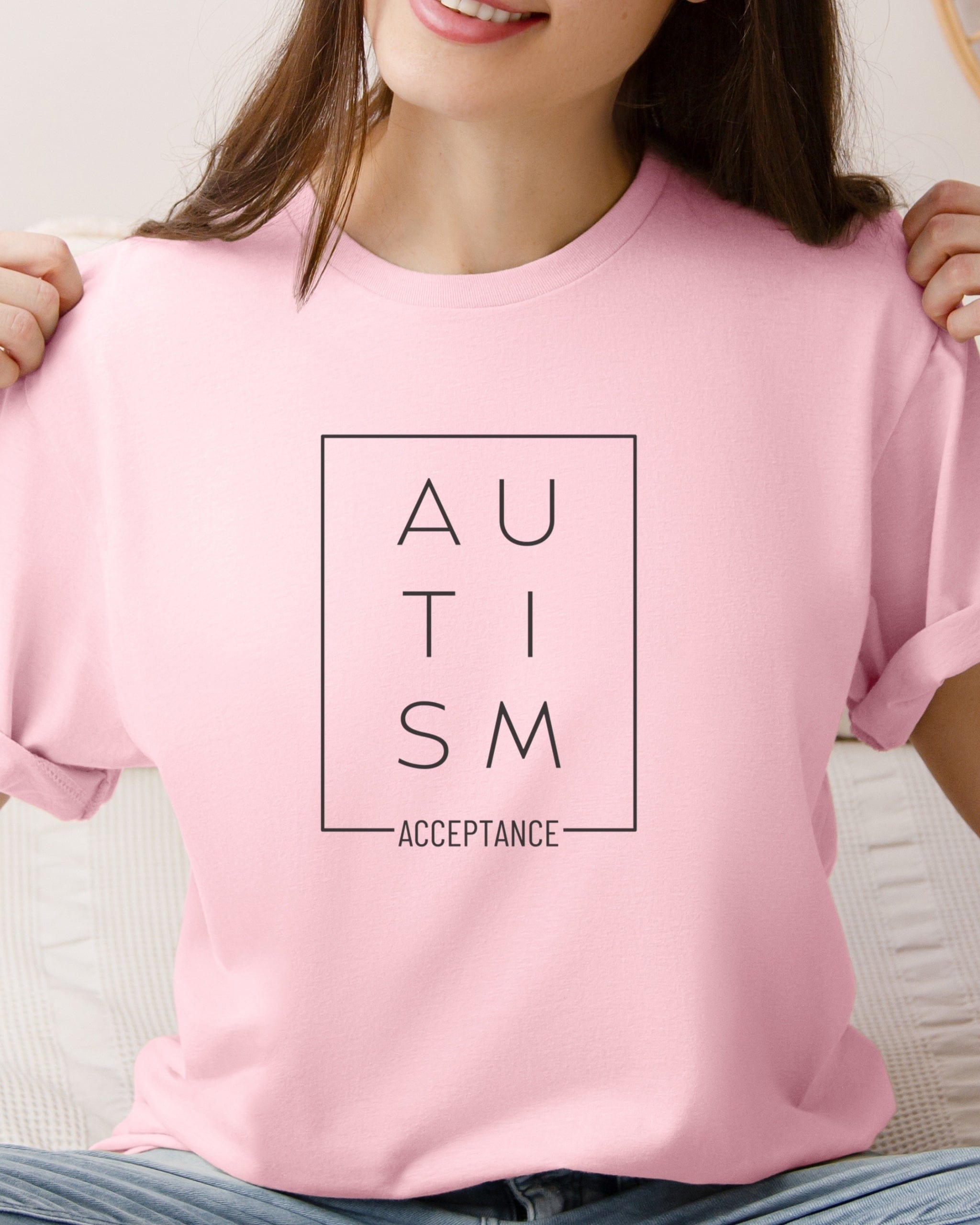 Autism Acceptance Box Tee-Neurodiversity, ADHD & Autism Awareness & Acceptance T-Shirt by Daily Bloom
