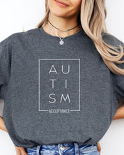 Autism Acceptance Box Tee-Neurodiversity, ADHD & Autism Awareness & Acceptance T-Shirt by Daily Bloom