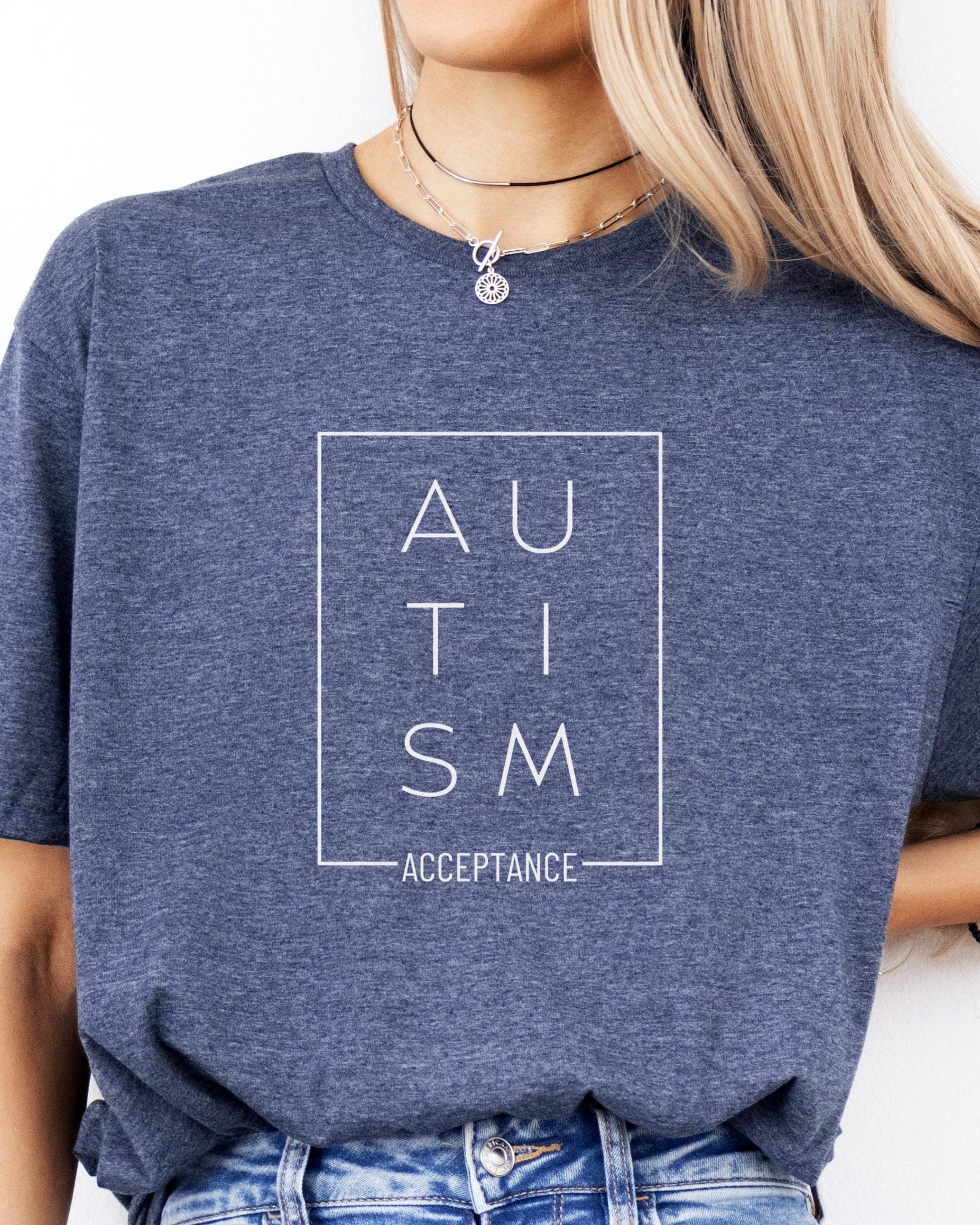 Autism Acceptance Box Tee-Neurodiversity, ADHD & Autism Awareness & Acceptance T-Shirt by Daily Bloom