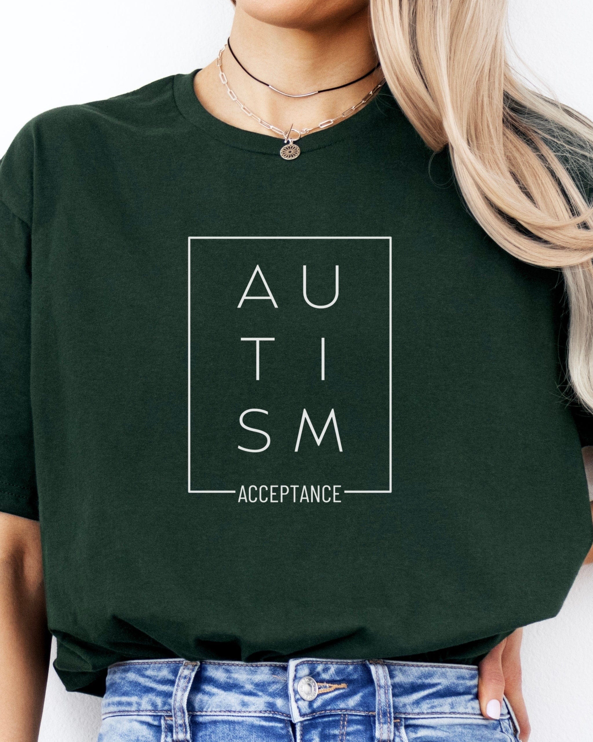 Autism Acceptance Box Tee-Neurodiversity, ADHD & Autism Awareness & Acceptance T-Shirt by Daily Bloom