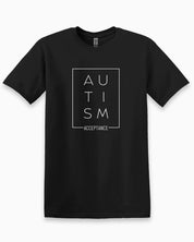 Autism Acceptance Box Tee-Black-Neurodiversity, ADHD & Autism Awareness & Acceptance T-Shirt by Daily Bloom