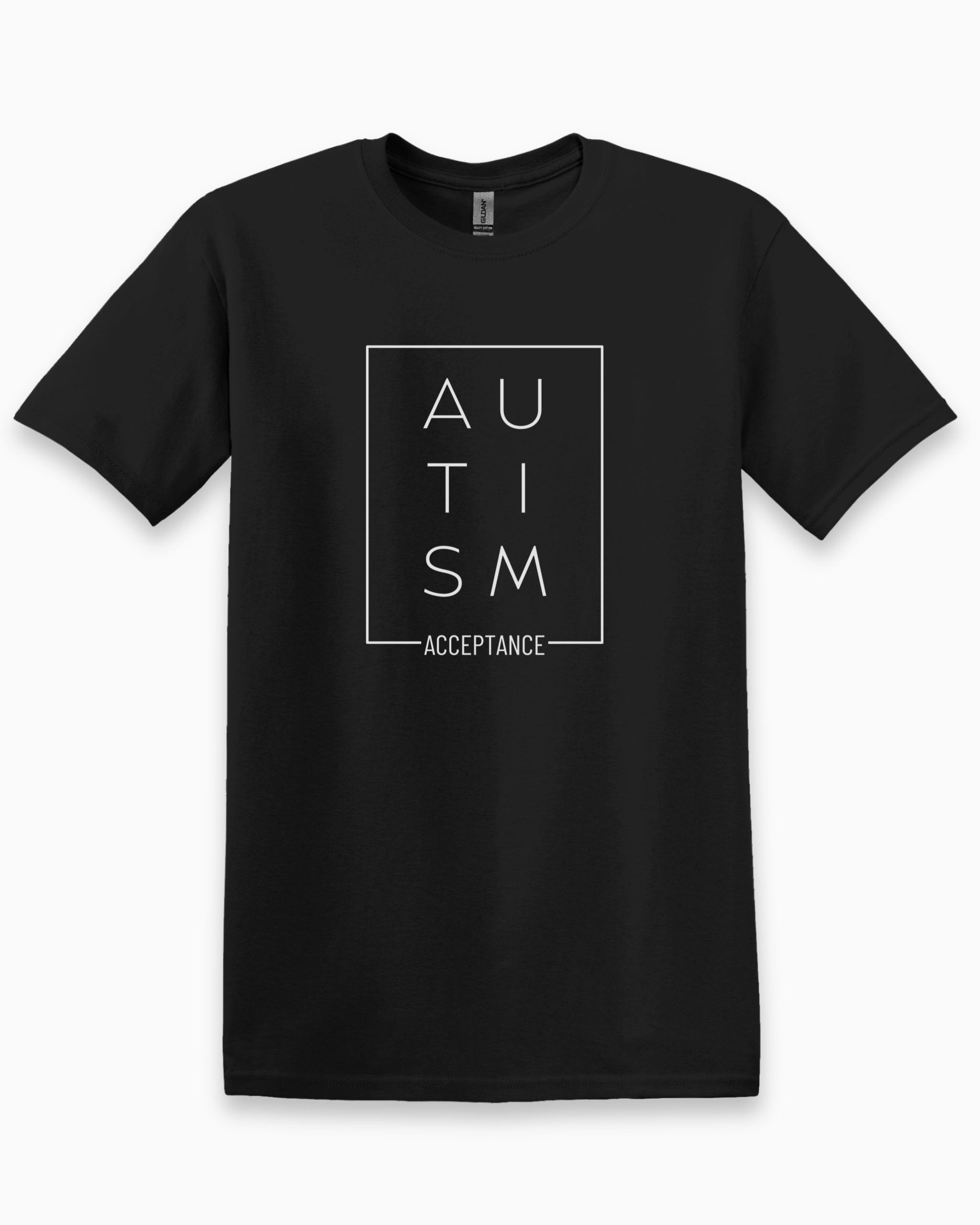 Autism Acceptance Box Tee-Black-Neurodiversity, ADHD & Autism Awareness & Acceptance T-Shirt by Daily Bloom