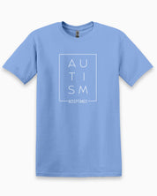 Autism Acceptance Box Tee-Carolina Blue-Neurodiversity, ADHD & Autism Awareness & Acceptance T-Shirt by Daily Bloom