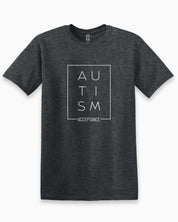 Autism Acceptance Box Tee-Dark Heather Grey-Neurodiversity, ADHD & Autism Awareness & Acceptance T-Shirt by Daily Bloom