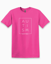 Autism Acceptance Box Tee-Heliconia-Neurodiversity, ADHD & Autism Awareness & Acceptance T-Shirt by Daily Bloom