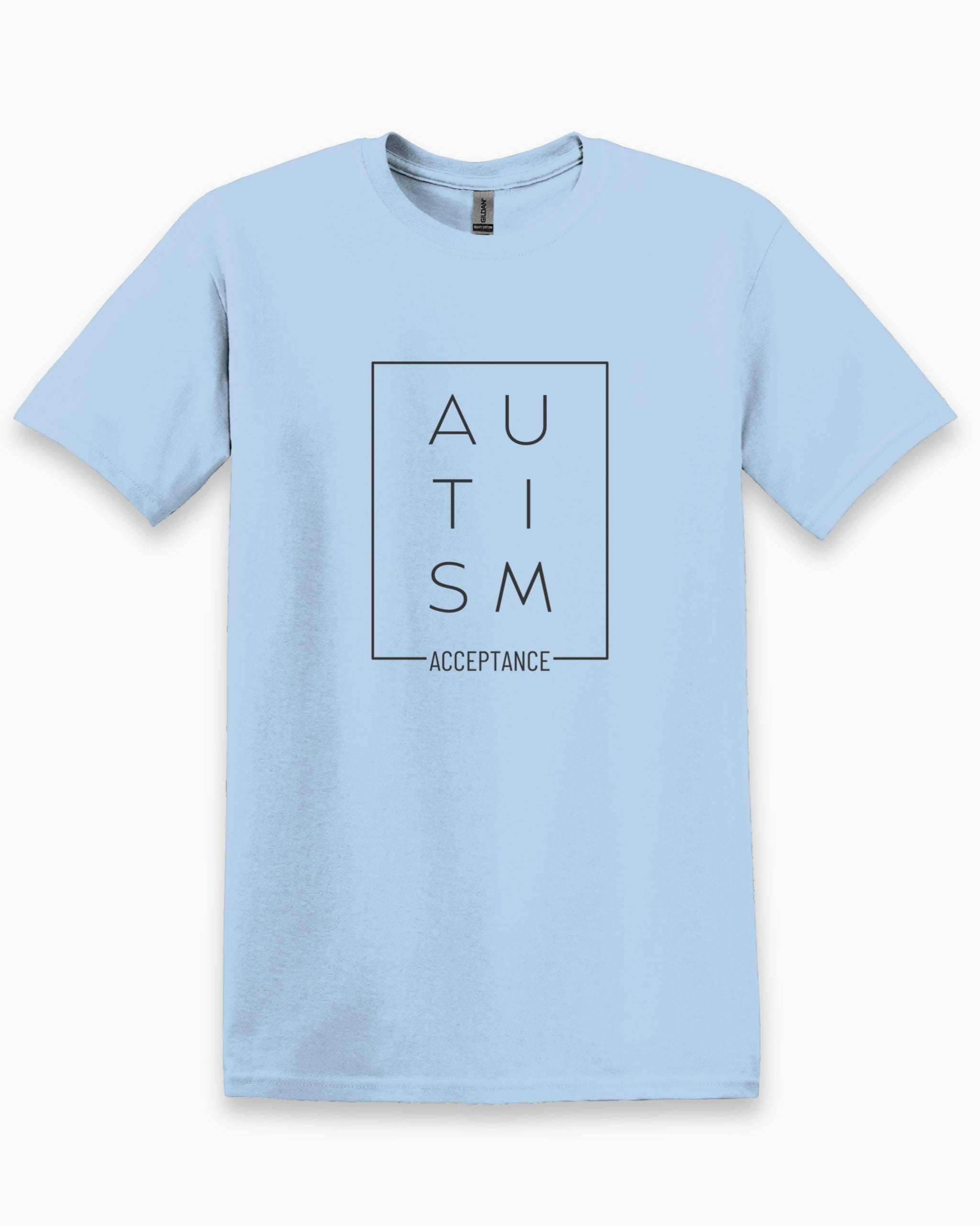 Autism Acceptance Box Tee-Light Blue-Neurodiversity, ADHD & Autism Awareness & Acceptance T-Shirt by Daily Bloom