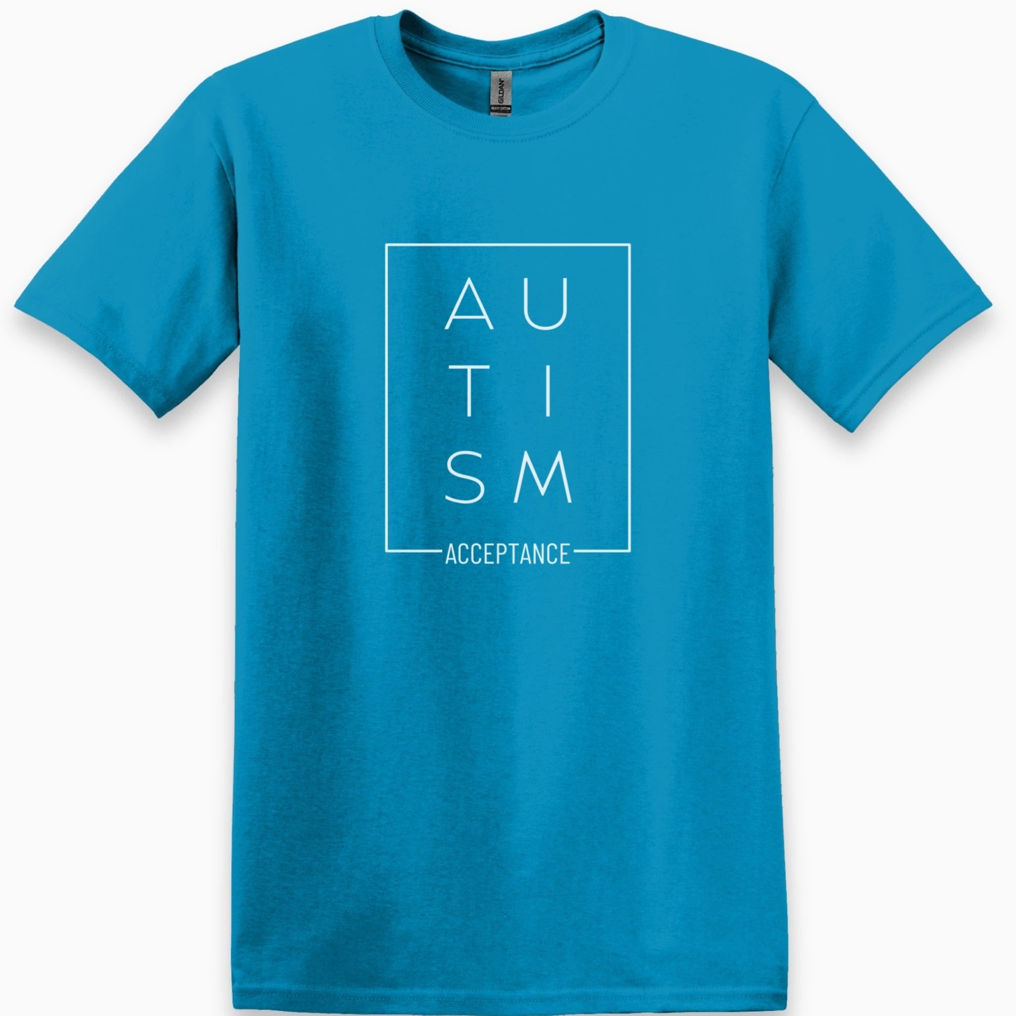 Autism Acceptance Box Tee-Sapphire-Neurodiversity, ADHD & Autism Awareness & Acceptance T-Shirt by Daily Bloom