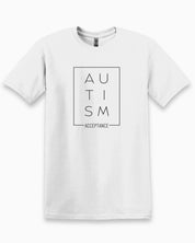 Autism Acceptance Box Tee-White-Neurodiversity, ADHD & Autism Awareness & Acceptance T-Shirt by Daily Bloom