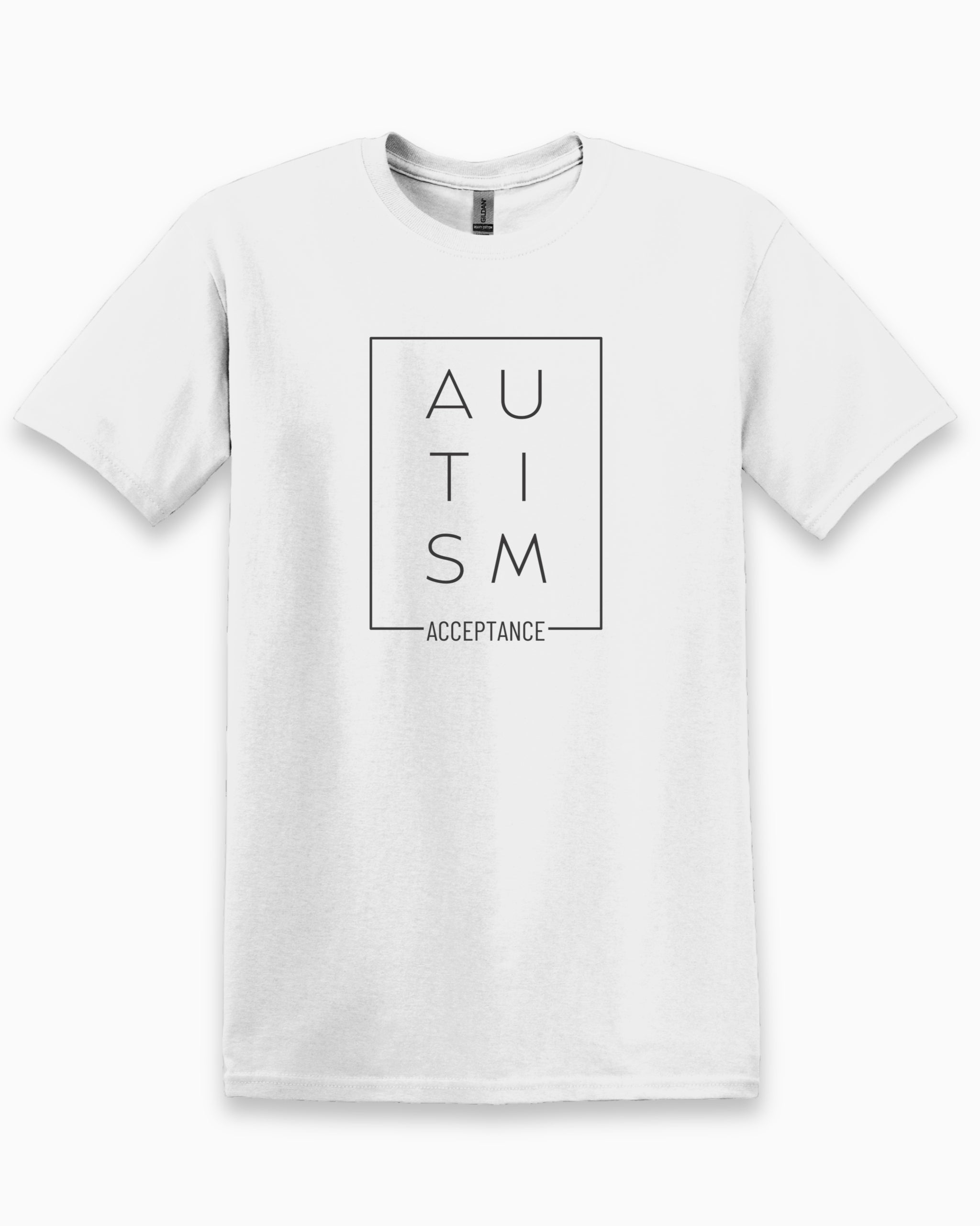 Autism Acceptance Box Tee-White-Neurodiversity, ADHD & Autism Awareness & Acceptance T-Shirt by Daily Bloom
