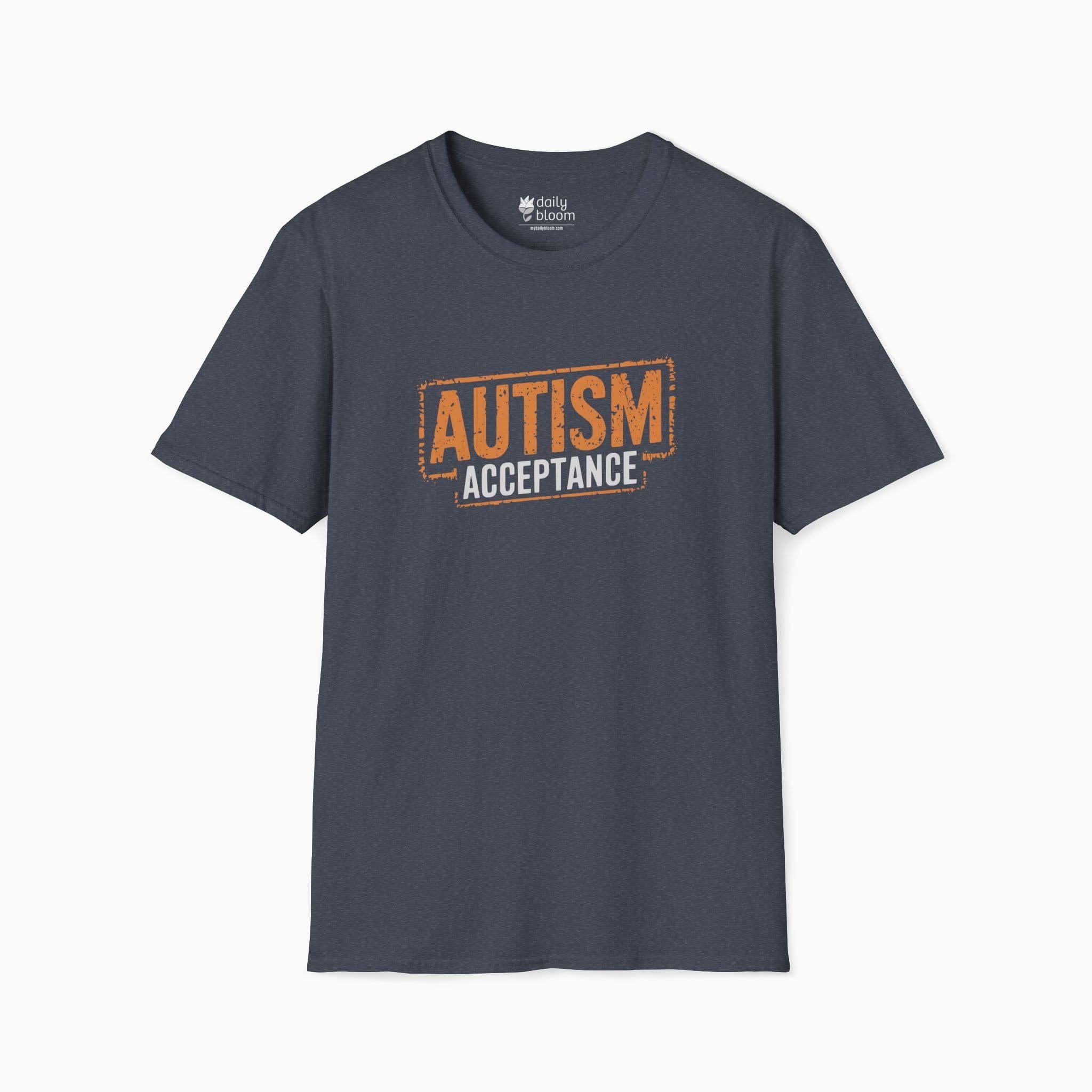 Autism T-Shirt By Daily Bloom Autism Acceptance Graffiti Tee Heather Navy / S