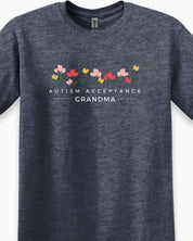 Autism Acceptance Grandma Tee-Neurodiversity, ADHD & Autism Awareness & Acceptance T-Shirt by Daily Bloom