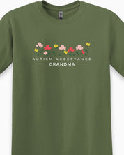 Autism Acceptance Grandma Tee-Neurodiversity, ADHD & Autism Awareness & Acceptance T-Shirt by Daily Bloom