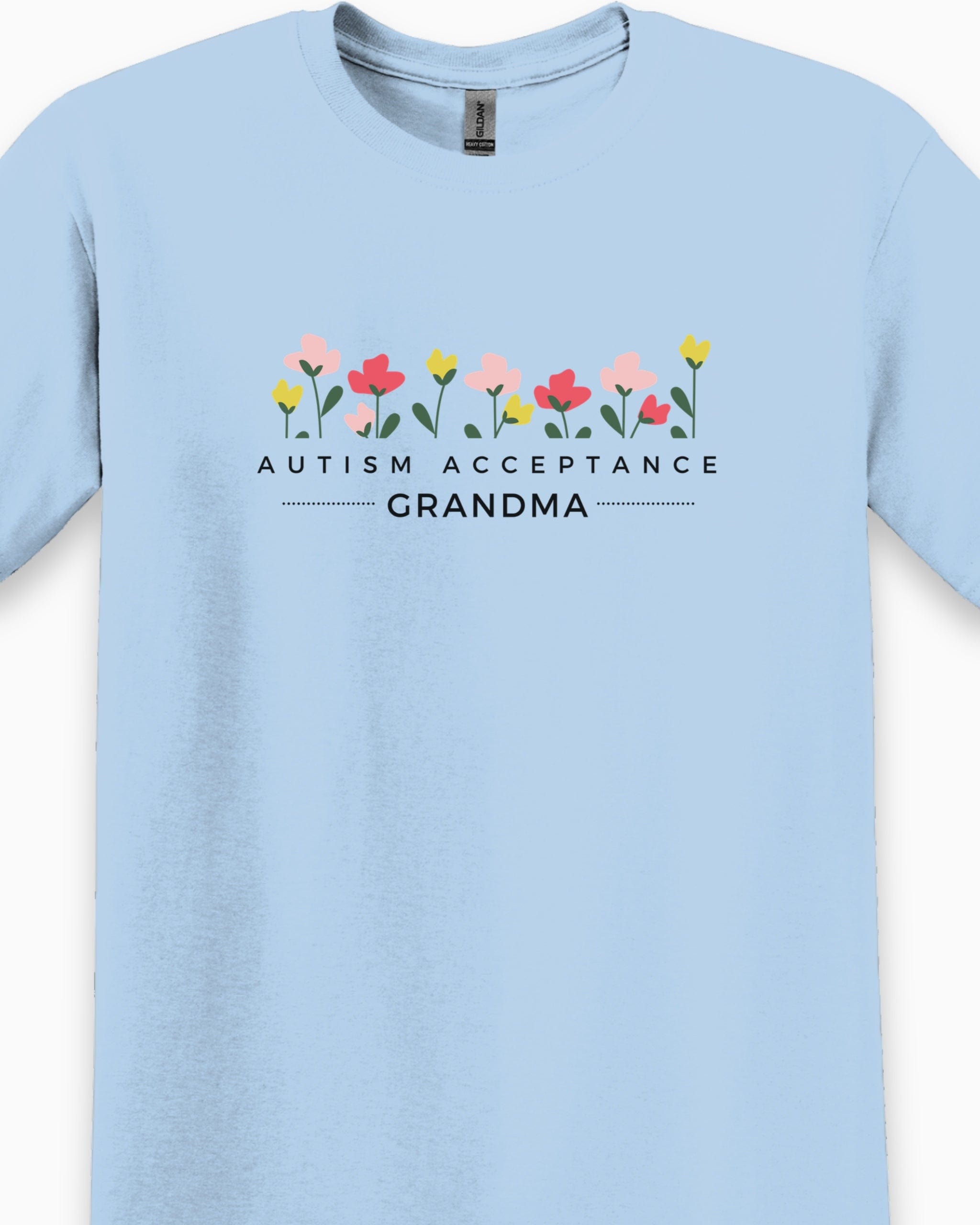 Autism Acceptance Grandma Tee-Neurodiversity, ADHD & Autism Awareness & Acceptance T-Shirt by Daily Bloom
