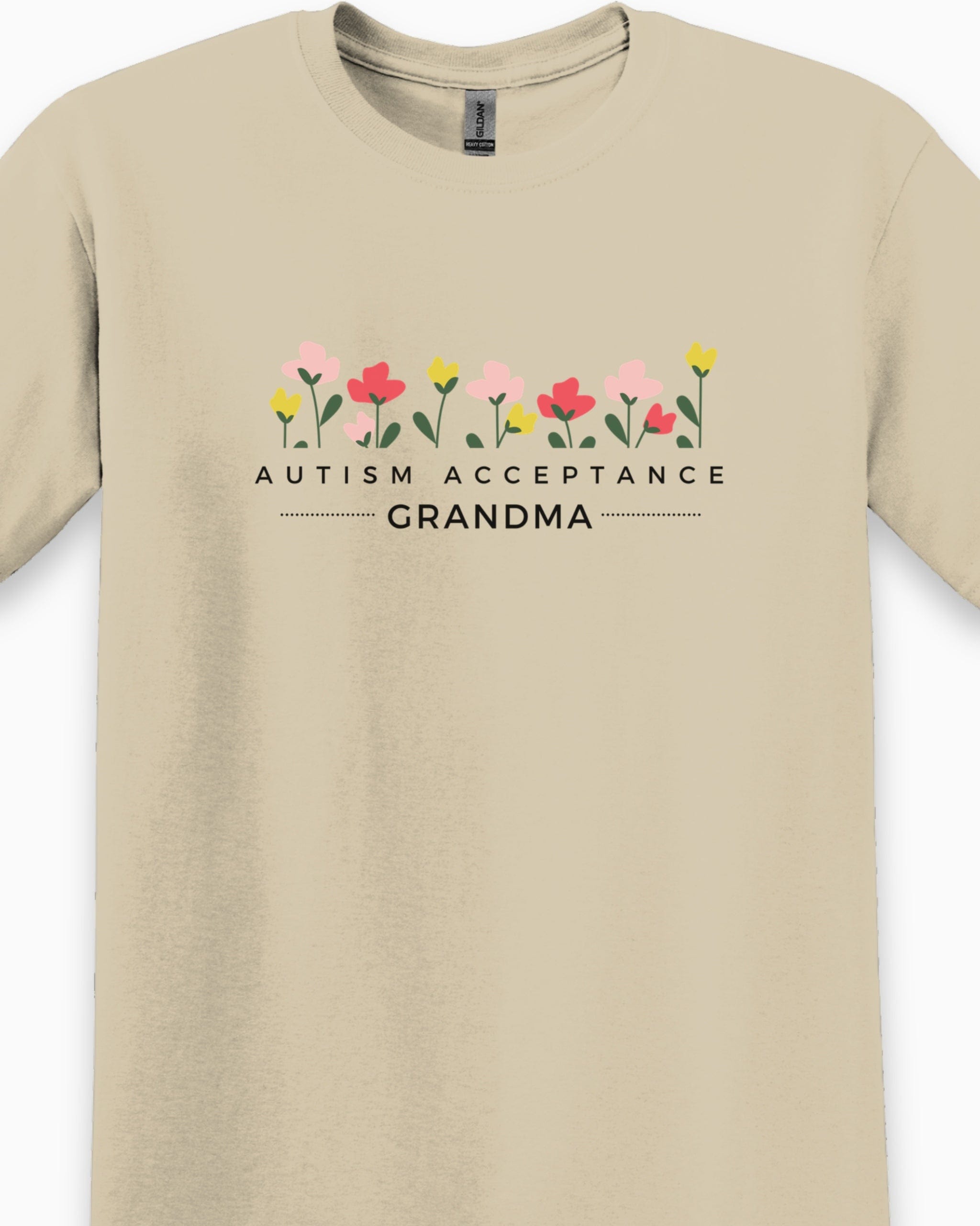 Autism Acceptance Grandma Tee-Neurodiversity, ADHD & Autism Awareness & Acceptance T-Shirt by Daily Bloom
