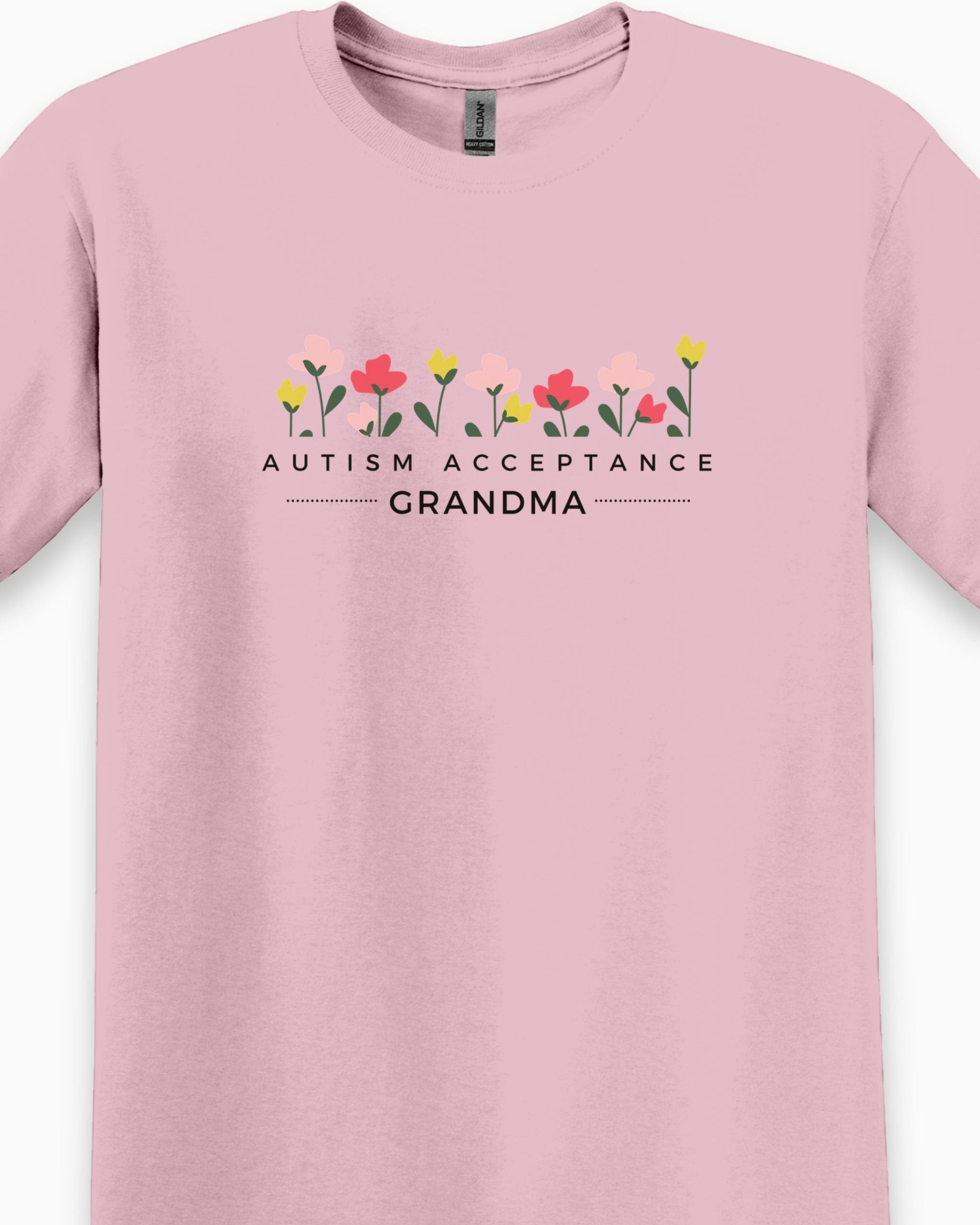 Autism Acceptance Grandma Tee-Neurodiversity, ADHD & Autism Awareness & Acceptance T-Shirt by Daily Bloom