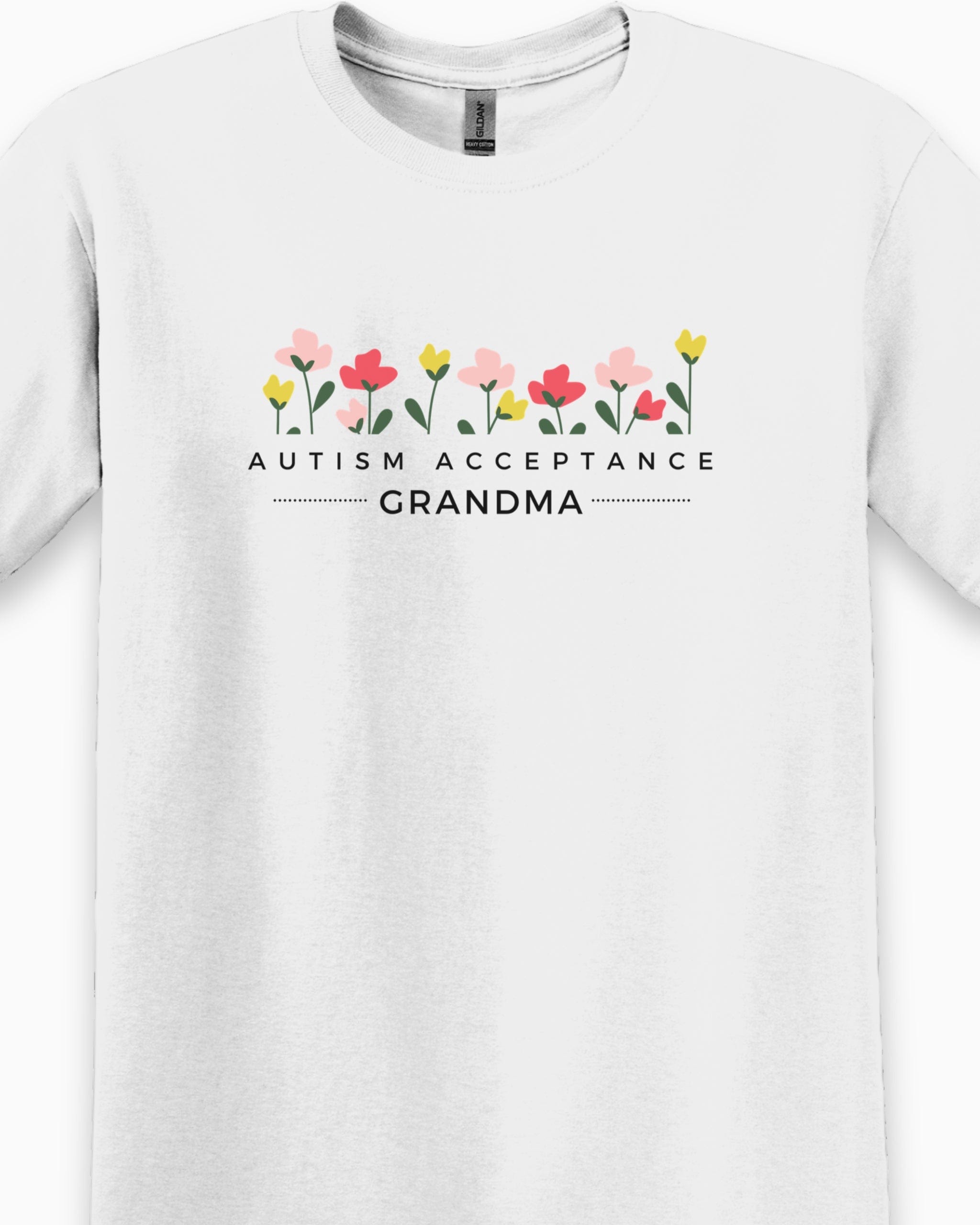 Autism Acceptance Grandma Tee-Neurodiversity, ADHD & Autism Awareness & Acceptance T-Shirt by Daily Bloom
