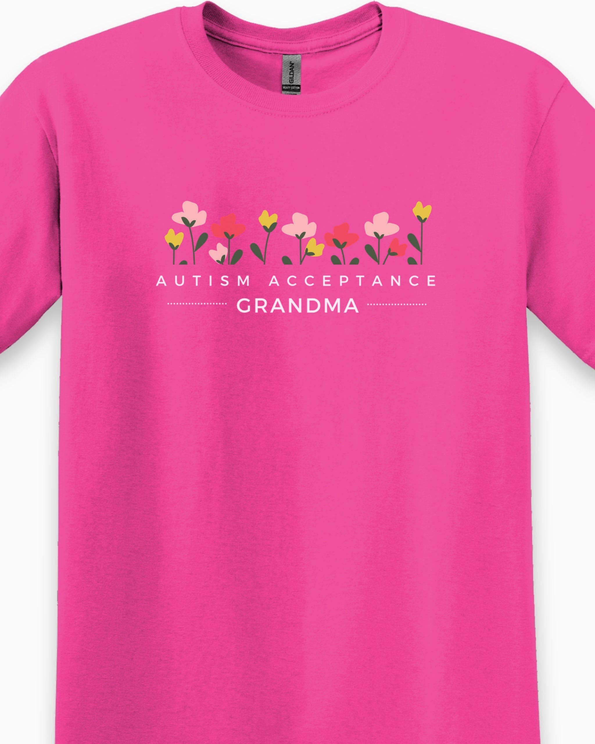 Autism Acceptance Grandma Tee-Neurodiversity, ADHD & Autism Awareness & Acceptance T-Shirt by Daily Bloom
