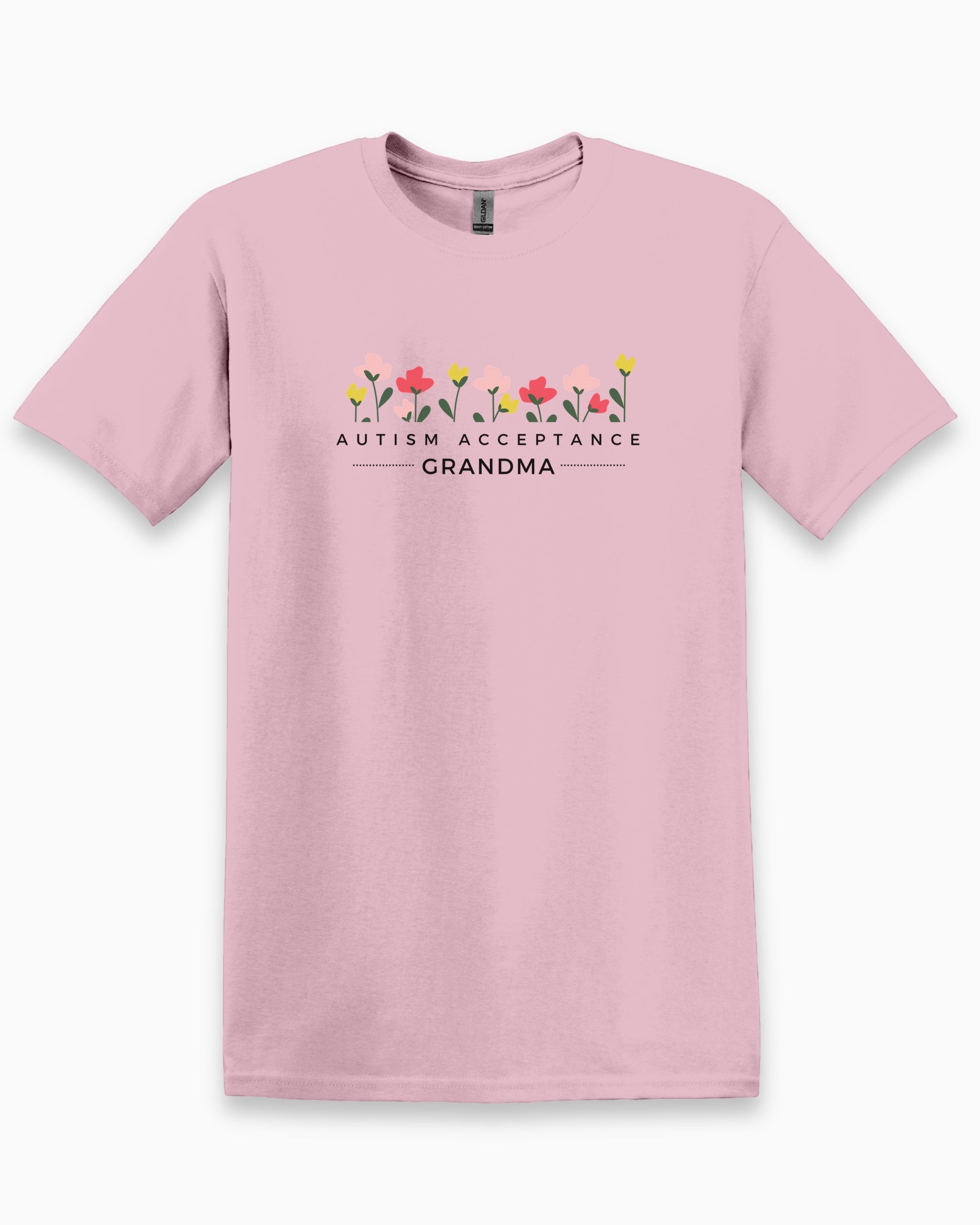 Autism Acceptance Grandma Tee-Light Pink-Neurodiversity, ADHD & Autism Awareness & Acceptance T-Shirt by Daily Bloom