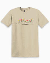 Autism Acceptance Grandma Tee-Sand-Neurodiversity, ADHD & Autism Awareness & Acceptance T-Shirt by Daily Bloom