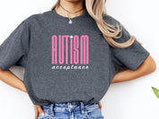 Autism Acceptance Retro Pink Tee-Neurodiversity, ADHD & Autism Awareness & Acceptance T-Shirt by Daily Bloom