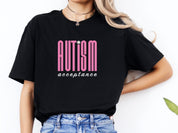 Autism Acceptance Retro Pink Tee-Neurodiversity, ADHD & Autism Awareness & Acceptance T-Shirt by Daily Bloom