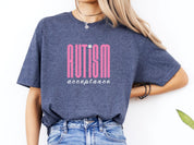 Autism Acceptance Retro Pink Tee-Neurodiversity, ADHD & Autism Awareness & Acceptance T-Shirt by Daily Bloom