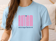 Autism Acceptance Retro Pink Tee-Neurodiversity, ADHD & Autism Awareness & Acceptance T-Shirt by Daily Bloom