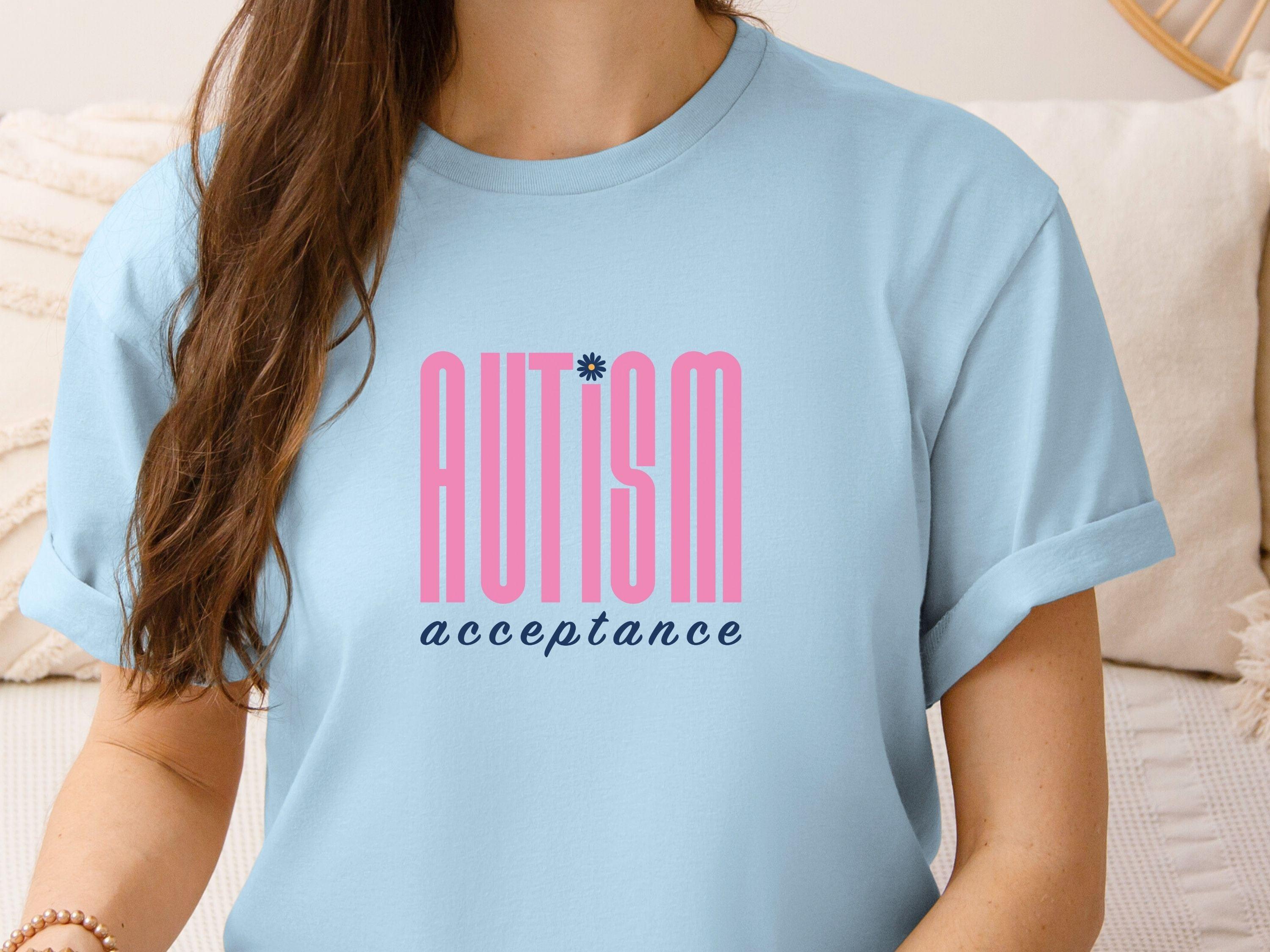 Autism Acceptance Retro Pink Tee-Neurodiversity, ADHD & Autism Awareness & Acceptance T-Shirt by Daily Bloom